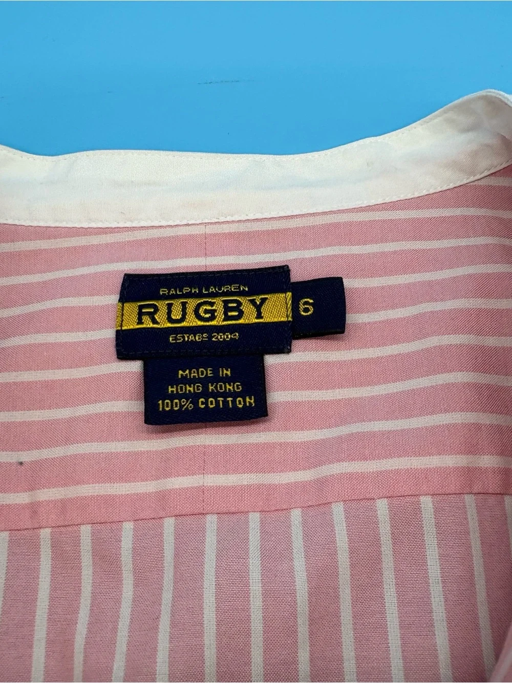 Ralph Lauren Rugby Shirt Tuxedo Pleated Front Pink & White Stripe 6 - Picture 6 of 10